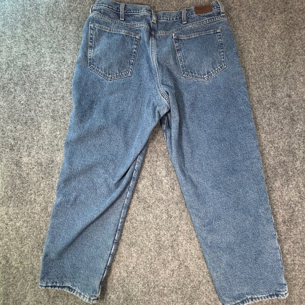 LL Bean Mens Double L Fleece Lined Jeans Denim Relaxed Fit Straight Leg 40x30 - Picture 2 of 10